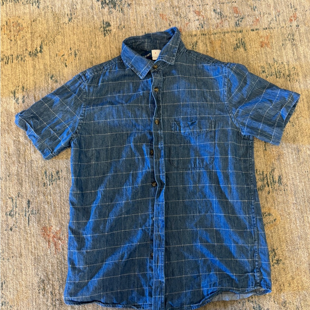 Old Navy Blue Plaid Men's Shirt